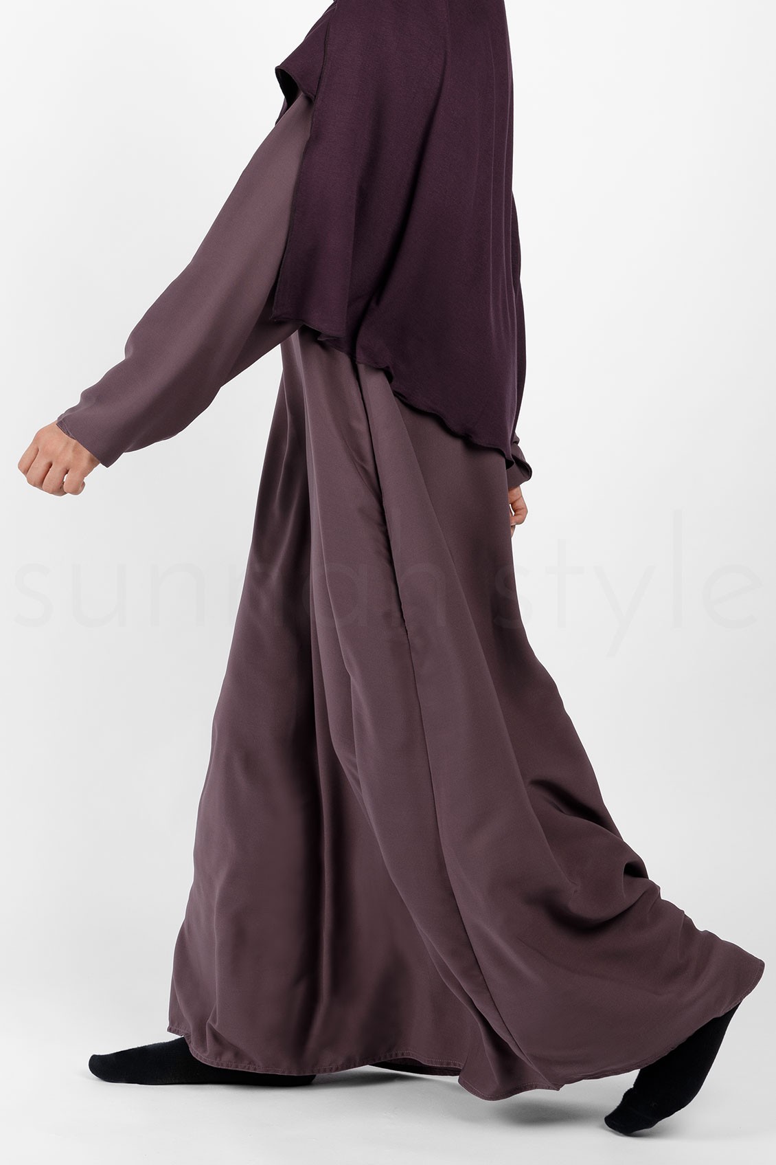 Sunnah Style Plain Closed Abaya Slim Dried Lavender